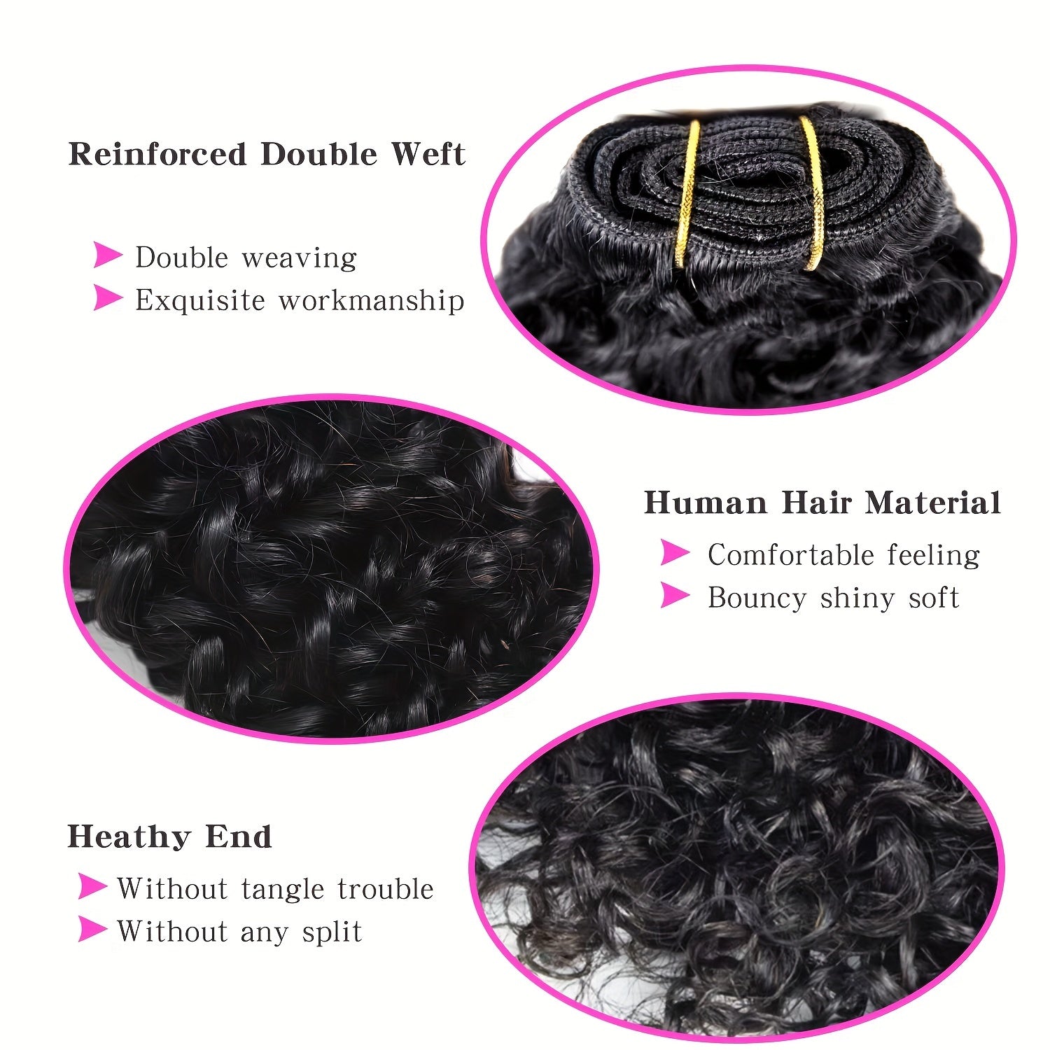 4 Unprocessed Virgin Hair Bundles 8inch