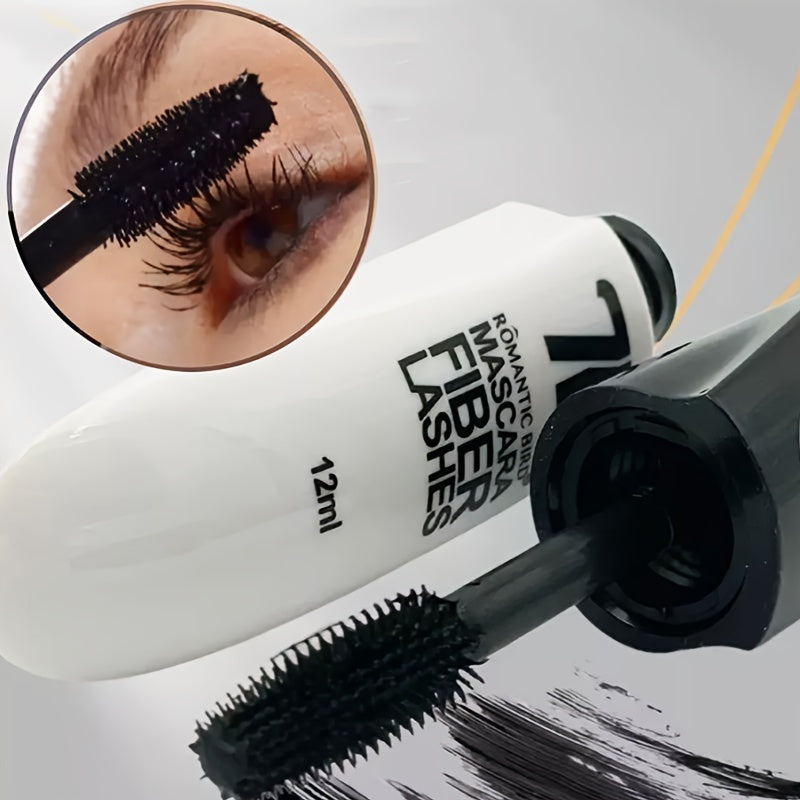 1pc 7D Fiber Lash Mascara - Waterproof, Volumizing & Lengthening, True Black, Washable, Curling & Buildable Formula for All Skin Types, 12ml