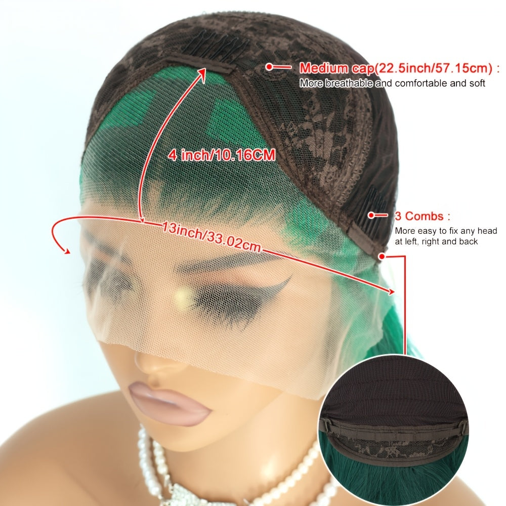 Ombre Green Body Wave Lace Front- Pre Plucked Synthetic Wigs