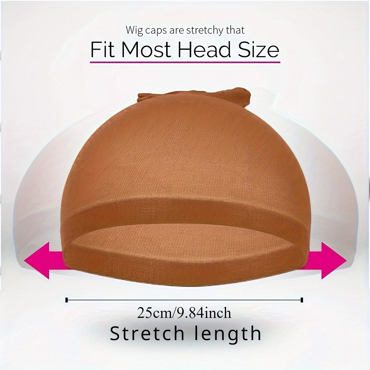 12pcs Stretchy Nylon Wig Caps for Women - Elastic, Comfortable Fit in Dark Brown/Black/Light Brown