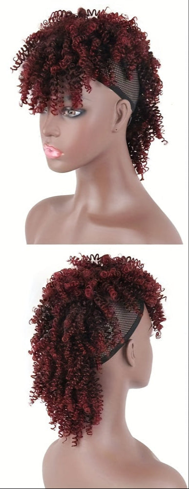 Mohawk Wig Afro Curly Mohawk Ponytails