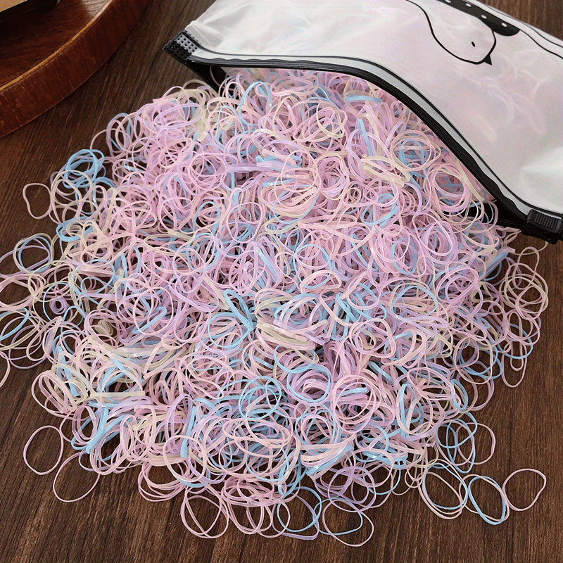 1000pcs Disposable Rubber Bands Women Hair Tie Small Size Hair Tie Cut Hair Accessory Braiding Hair