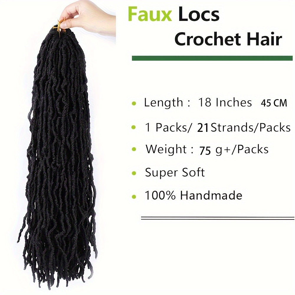 21-Strand 18" Nu Locs Crochet Hair Extensions