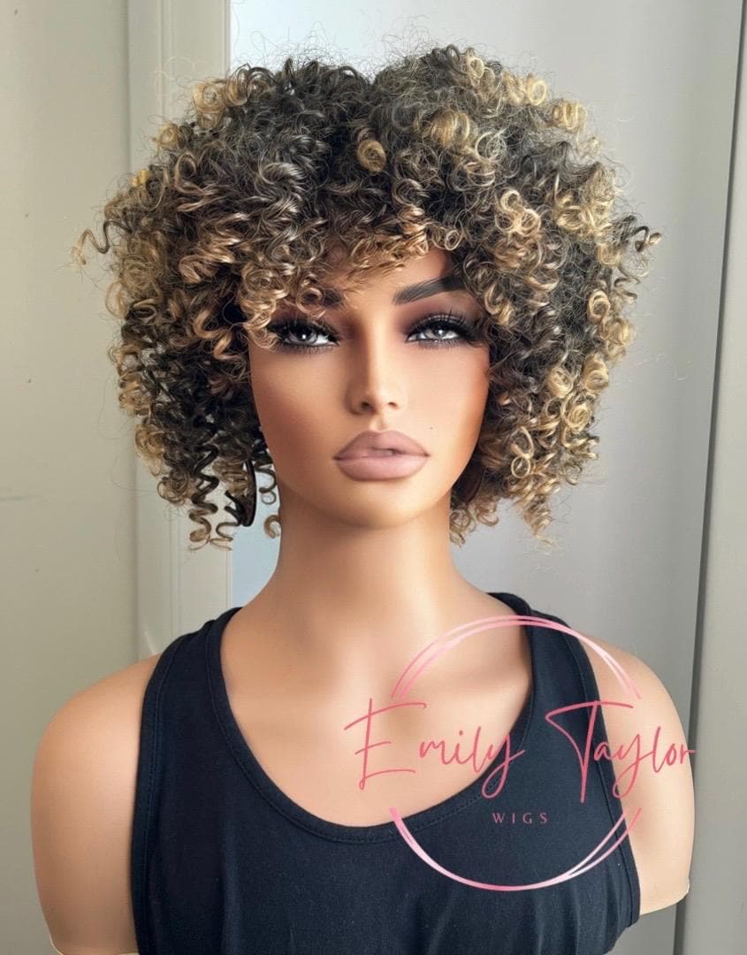 Blonde curly Afro wig | Premium Synthetic fibers| availabile in color T27, 1b/613 and black #1