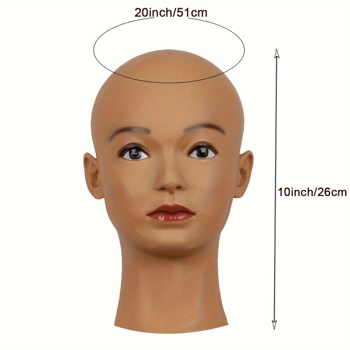 Plastic PVC Bald Human Model Head Female Professional Beauty Head