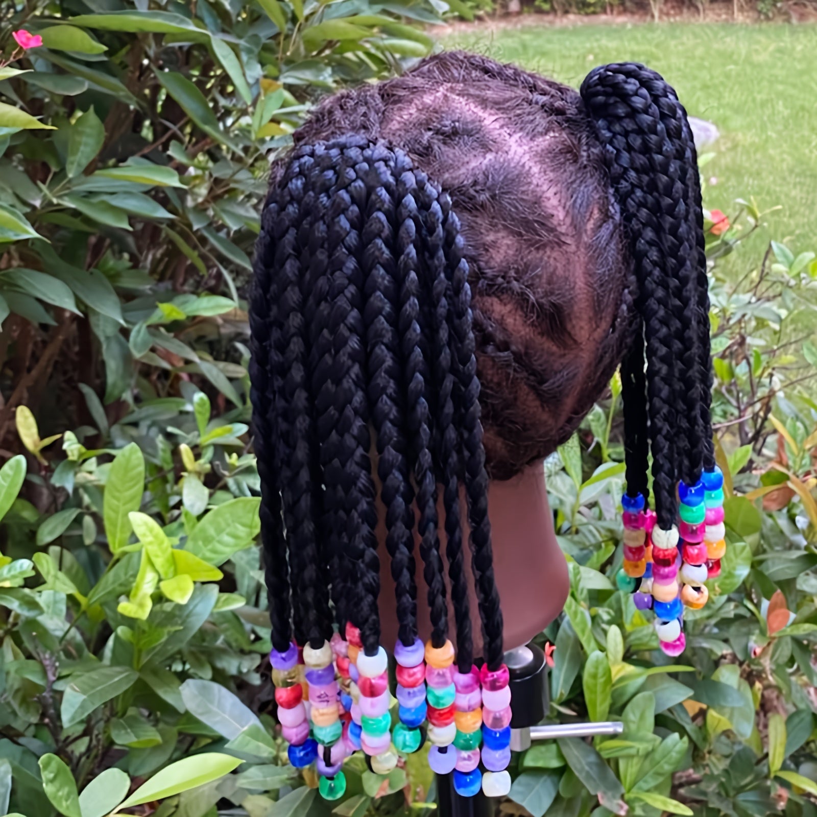 A Set Of Hair Bands With Elastic Bands, African Girl Wig With Braided Hair