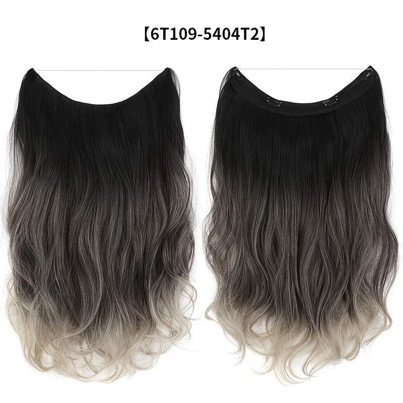 Invisible Thread Hair Extension Clip-in Synthetic Wig 20 Inches