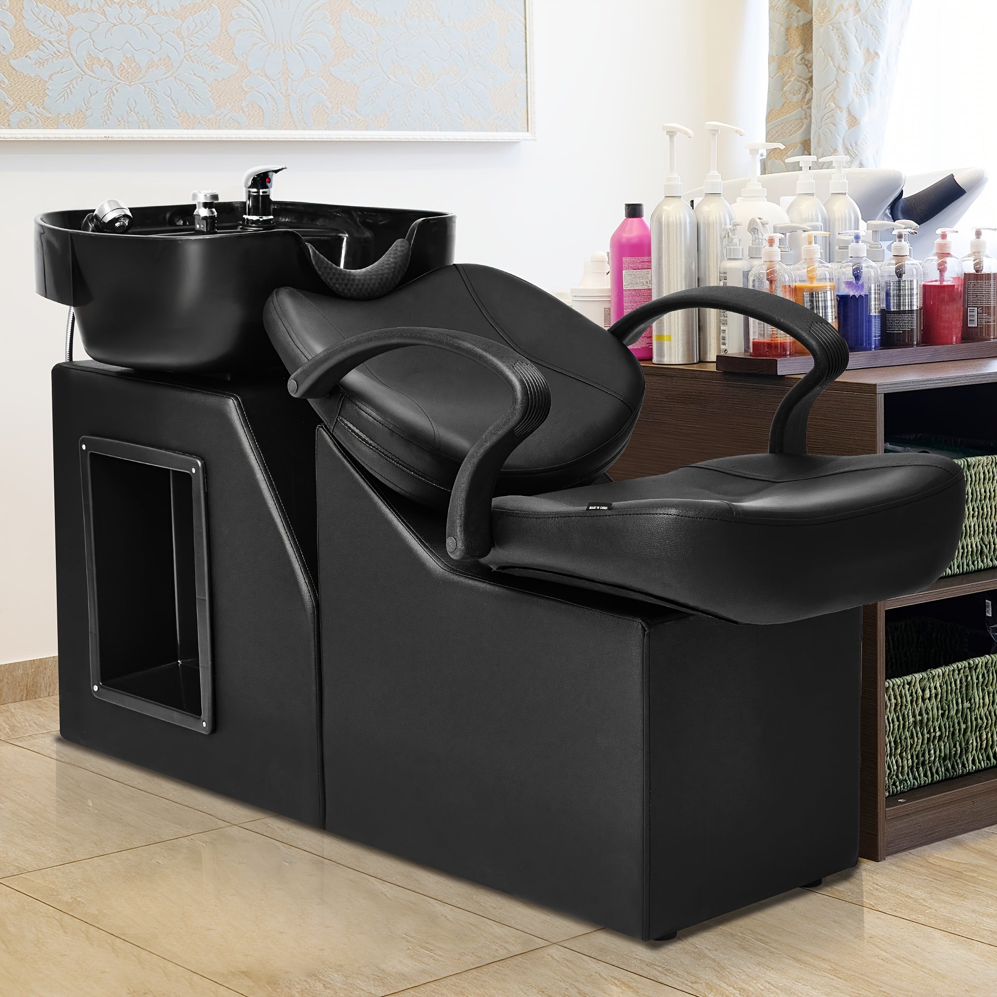 New Backwash Barber Chair ABS Plastic Shampoo Bowl Sink Unit Station