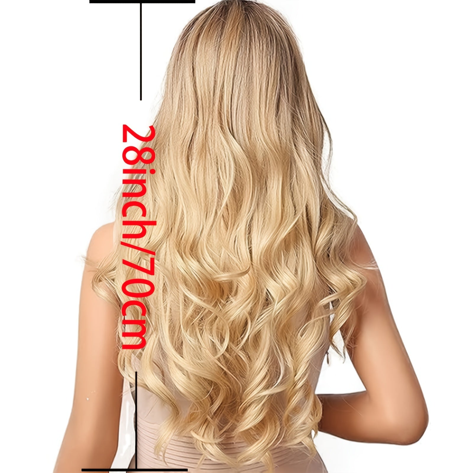 28 Inch Blonde Body Wave Wig, Gorgeous Fashion, Realistic Texture, Comfortable To Wear, Daily Party Wig, Christmas And New Year Atmosphere Holiday Party Wig, Suitable For Various Occasions.