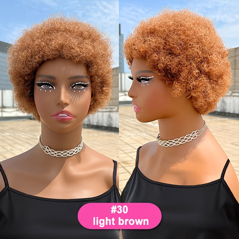 Elegant Afro Puff Wig for Women - 150% Density Brazilian Remy Human Hair