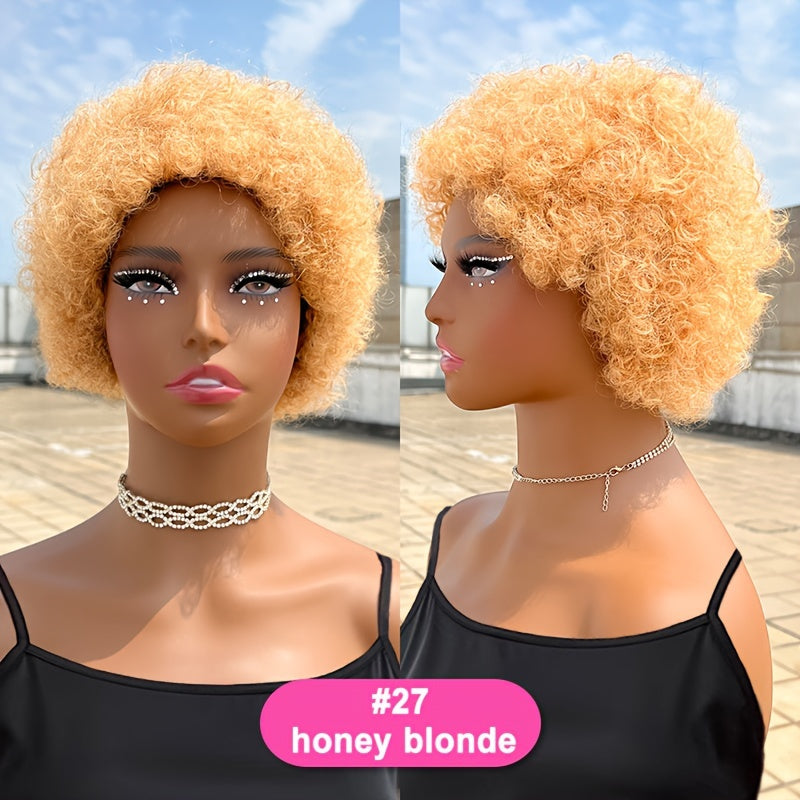 Elegant Afro Puff Wig for Women - 150% Density Brazilian Remy Human Hair