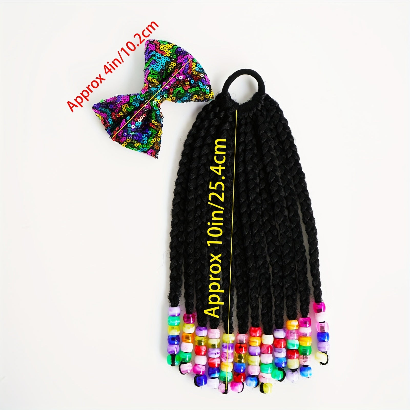 A Set Of Hair Bands With Elastic Bands, African Girl Wig With Braided Hair