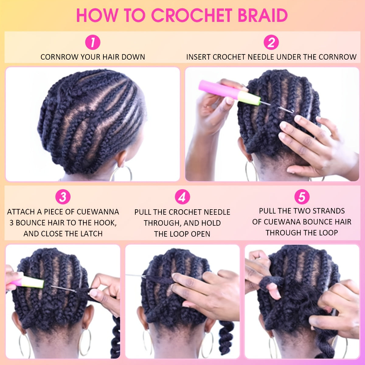 Breathable Double Layer Full Lace Crochet Wig Cap - Pre-Made Square Pattern