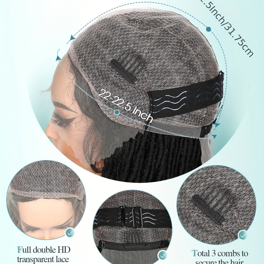 360° HD Full Lace Braided Wigs For Women Box Braid Wig Knotless Braided Wigs With Baby Hair