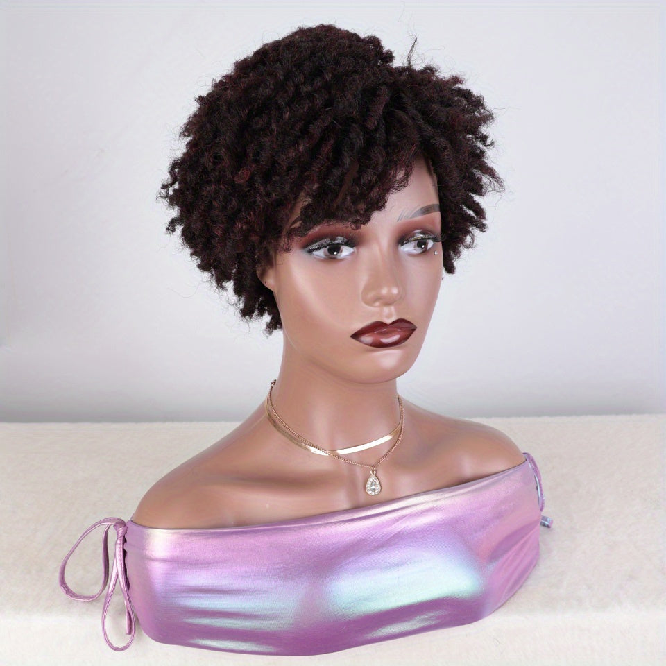 Short Curly Afro Wig - Synthetic Hair Replacement for Women, Bouncy Afro Kinky Curly, Heat Resistant Fiber, Soft, Breathable, and Lightweight Wig for Daily Wear