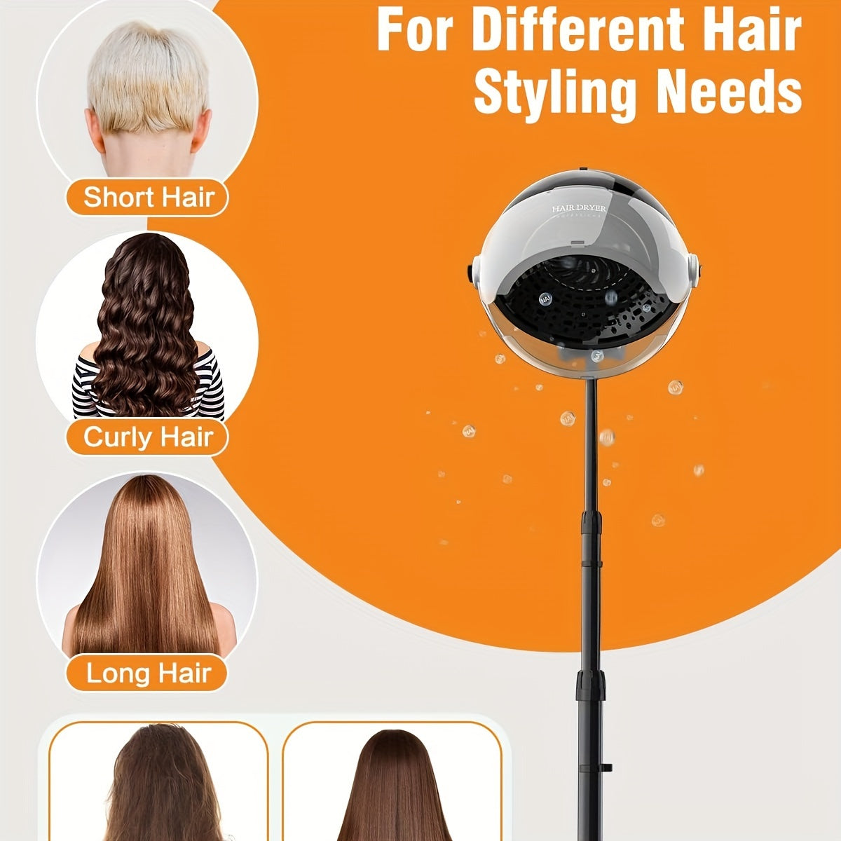 Standing Hair Dryer 1875W Professional Ionic Hooded Hair Dryer