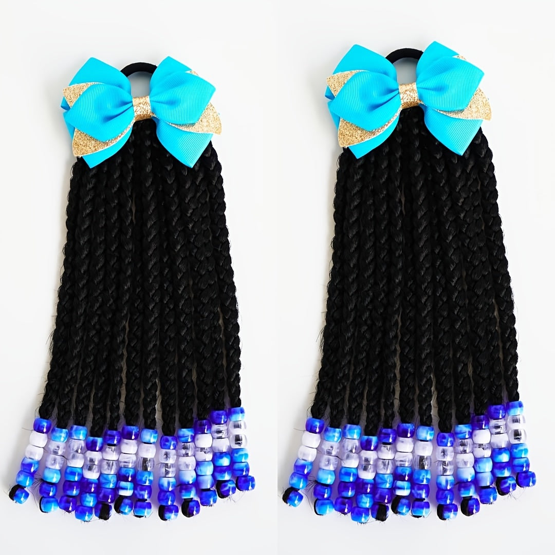A Set Of Hair Bands With Elastic Bands, African Girl Wig With Braided Hair