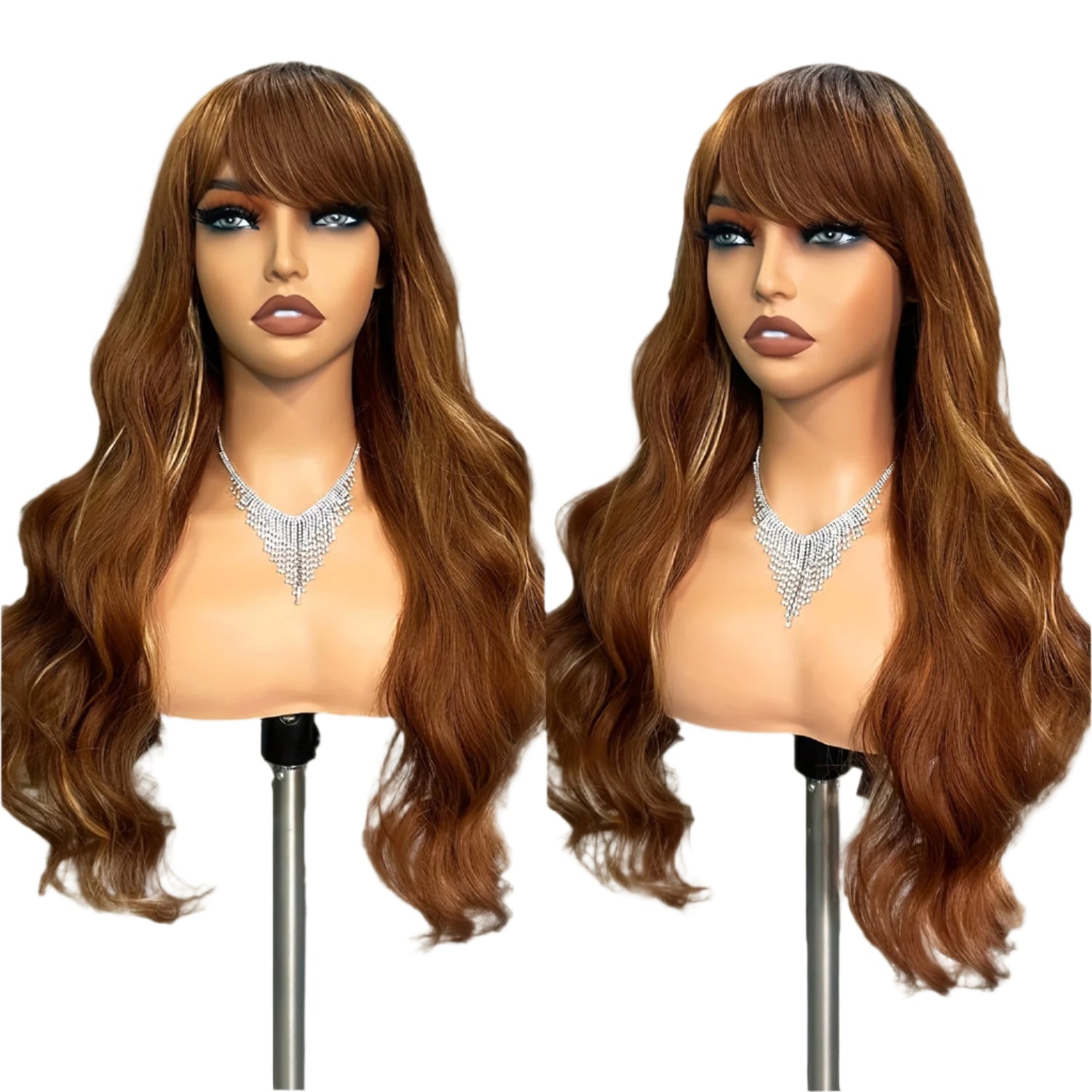 28 Inch Body Wave Wig with Bangs