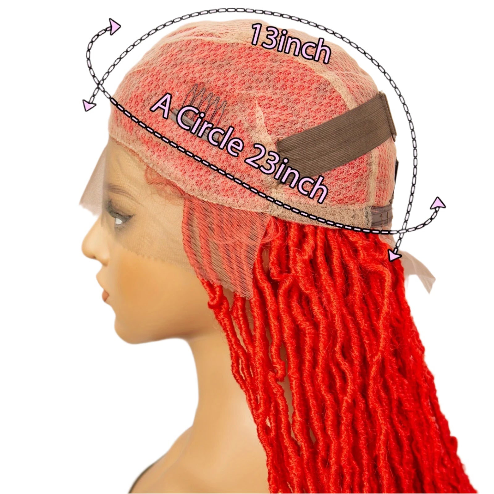 Burgundy Red 36" Super Lightweight Braided Wigs