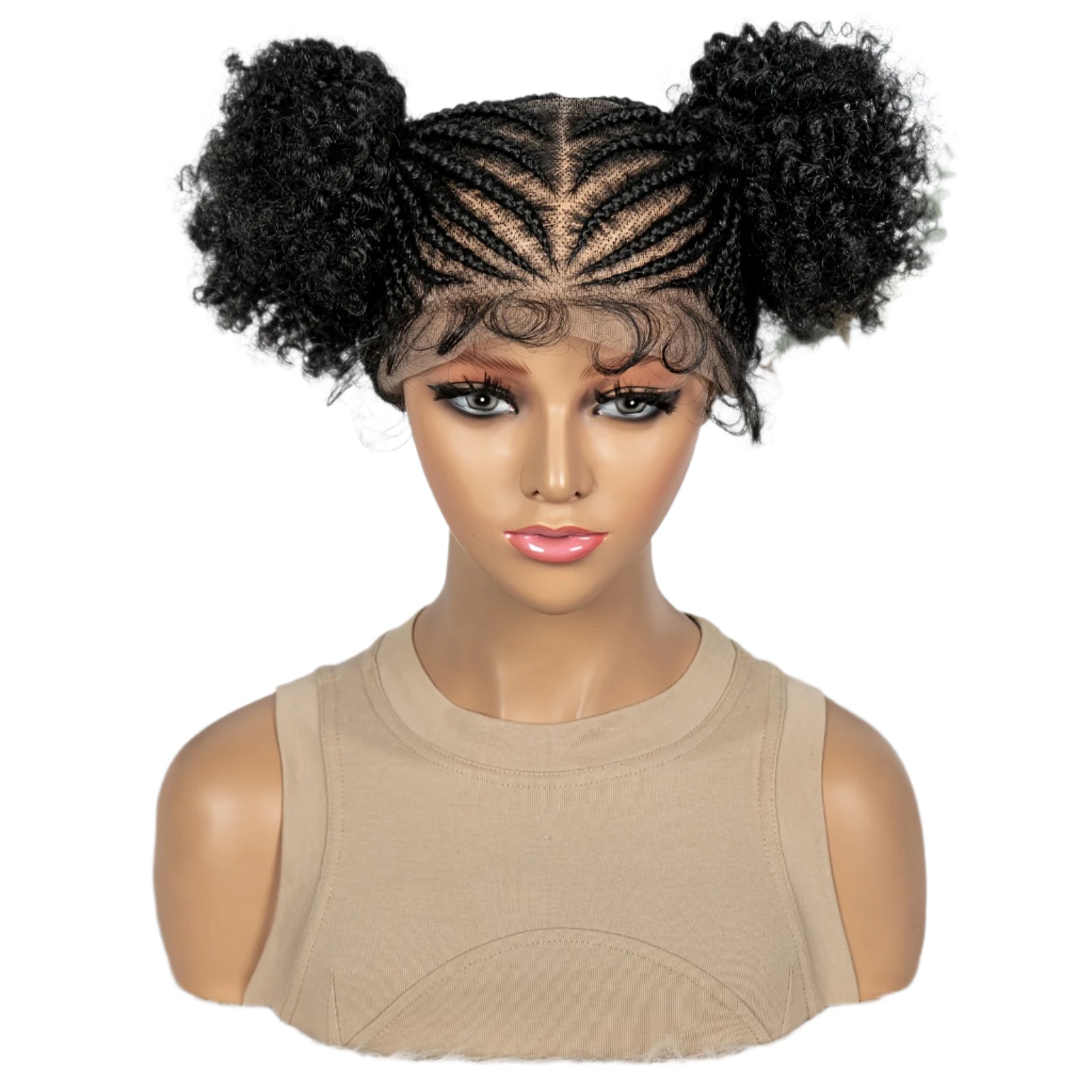 Alihair Elegant Afro Curly Knotless Box Braids Wig Full Lace Synthetic Hand