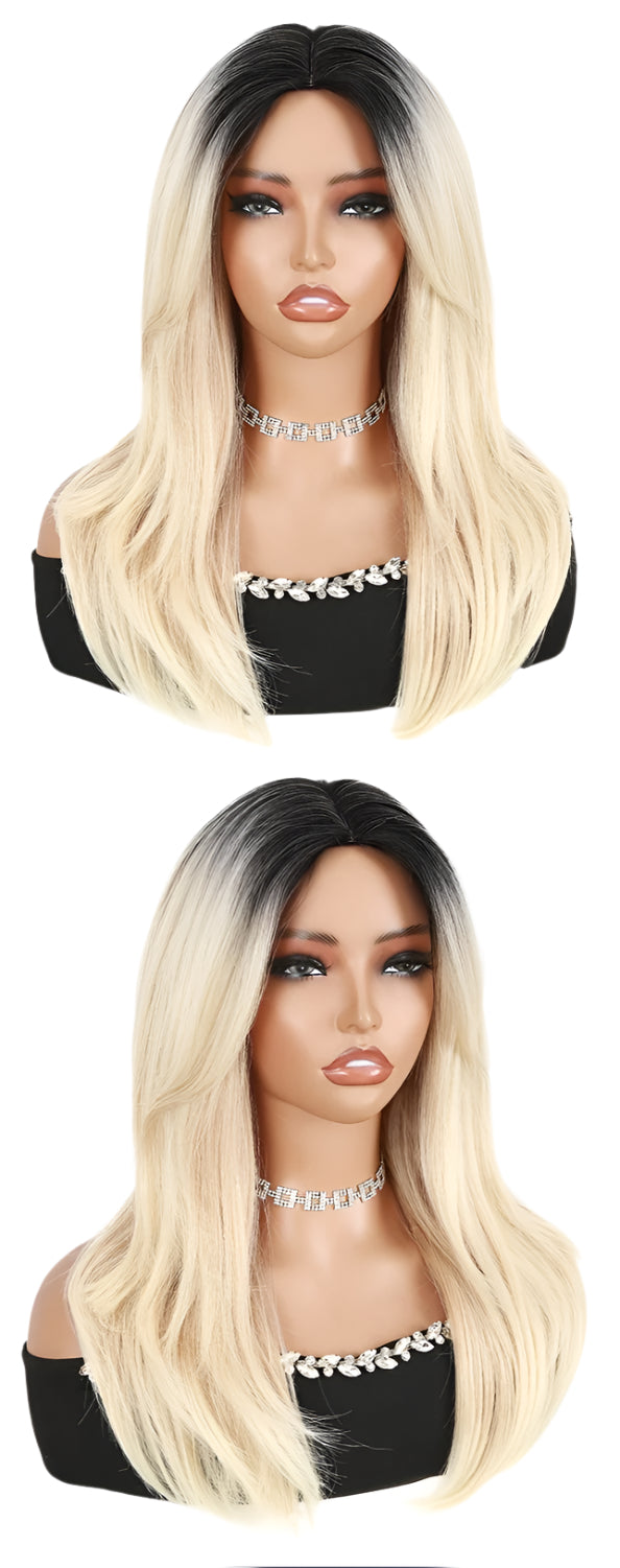 22" Long Straight, Heat Resistant Synthetic Wig