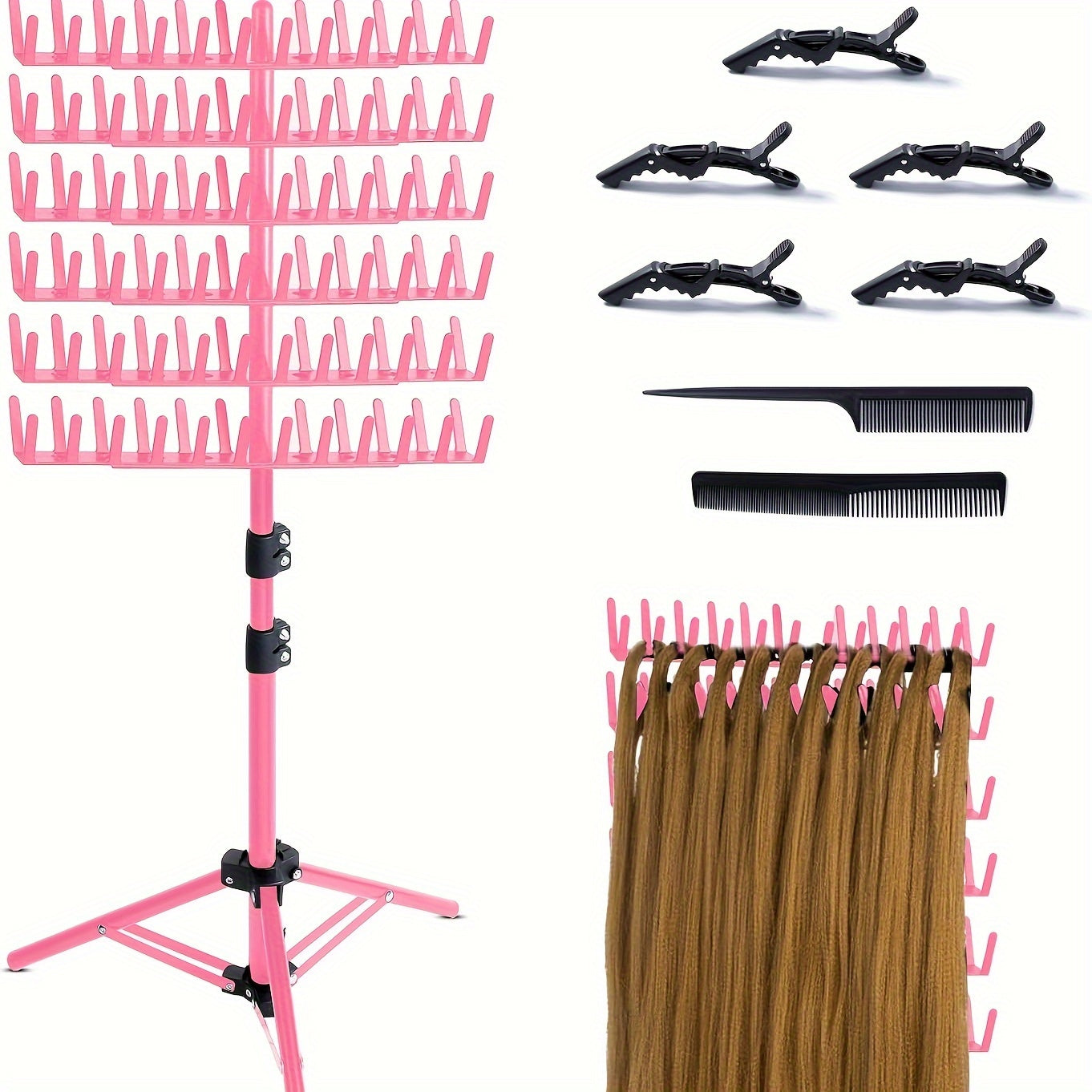 Adjustable Height 2-Side Hair Braiding Stand