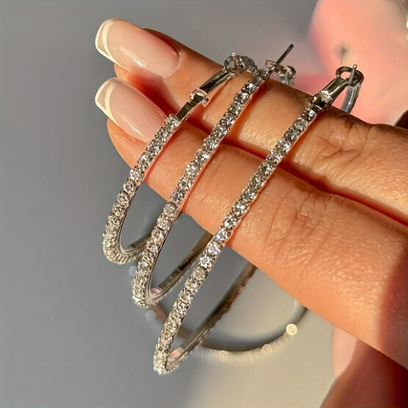 A Set Of 6 Stylish Large Hoop Earrings