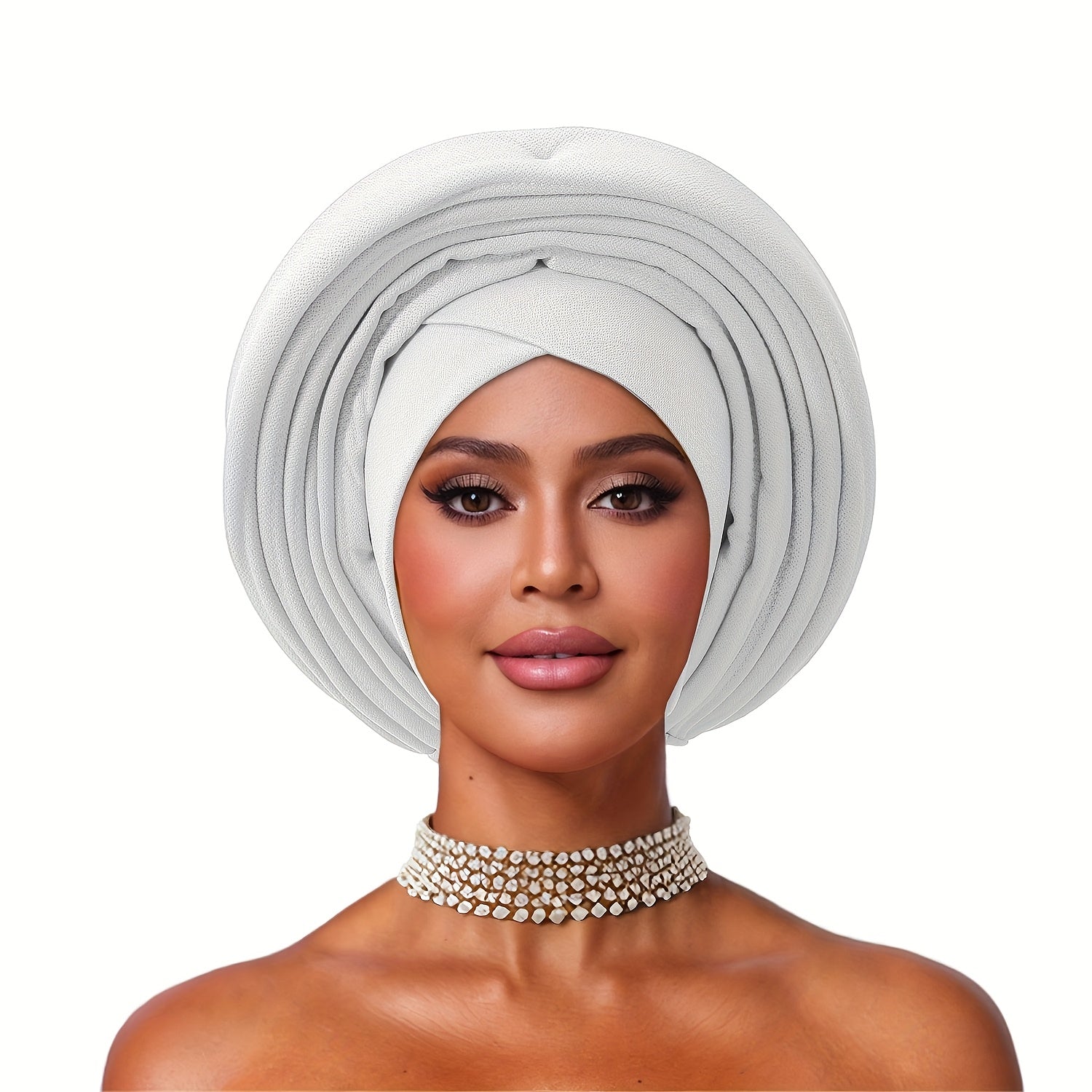2pcs Cross Hair Turban+multi-layer Decorative Tie Set, African Style Headscarf Cap, Women's Party Decorative Headscarf