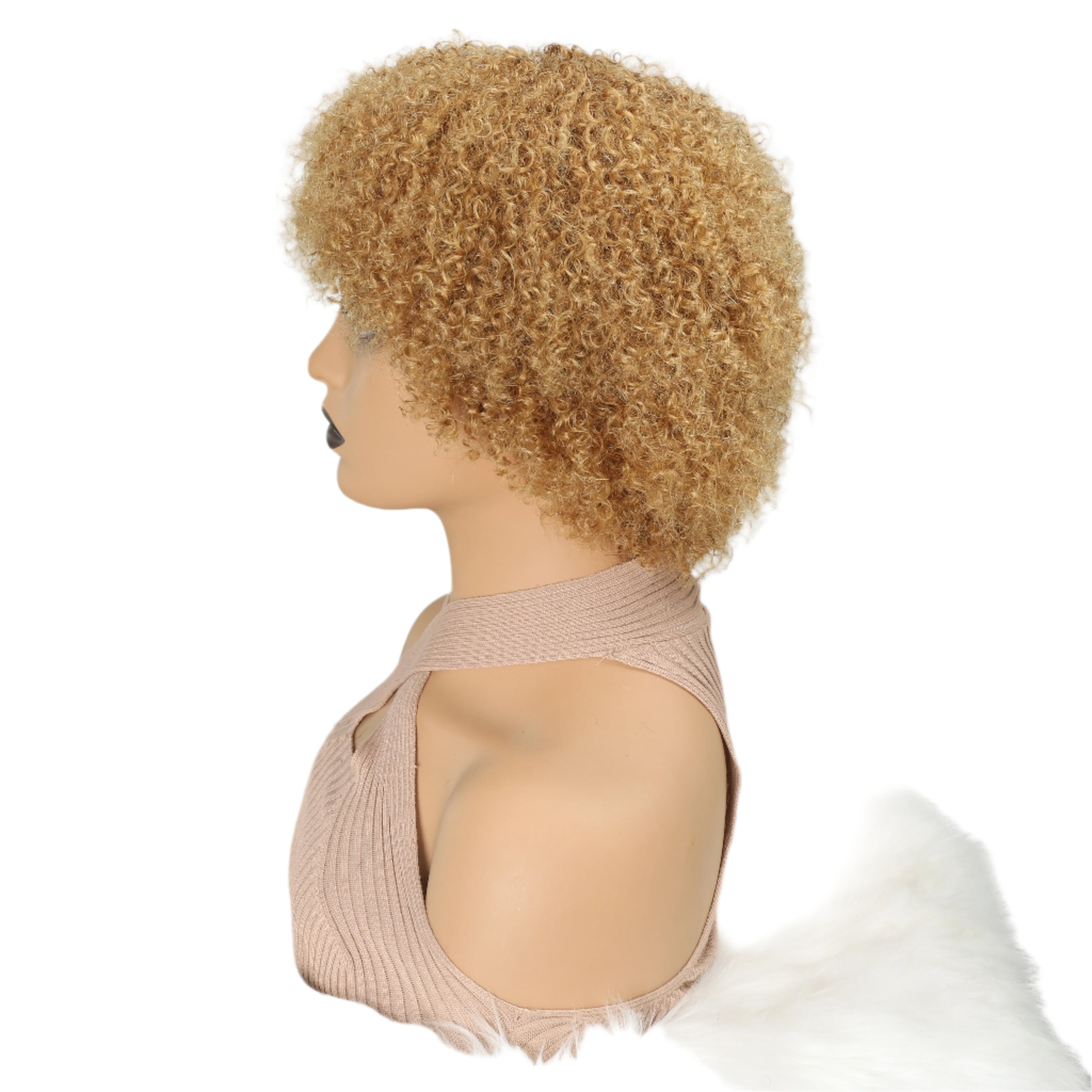 Short Afro Wig Dark Blonde