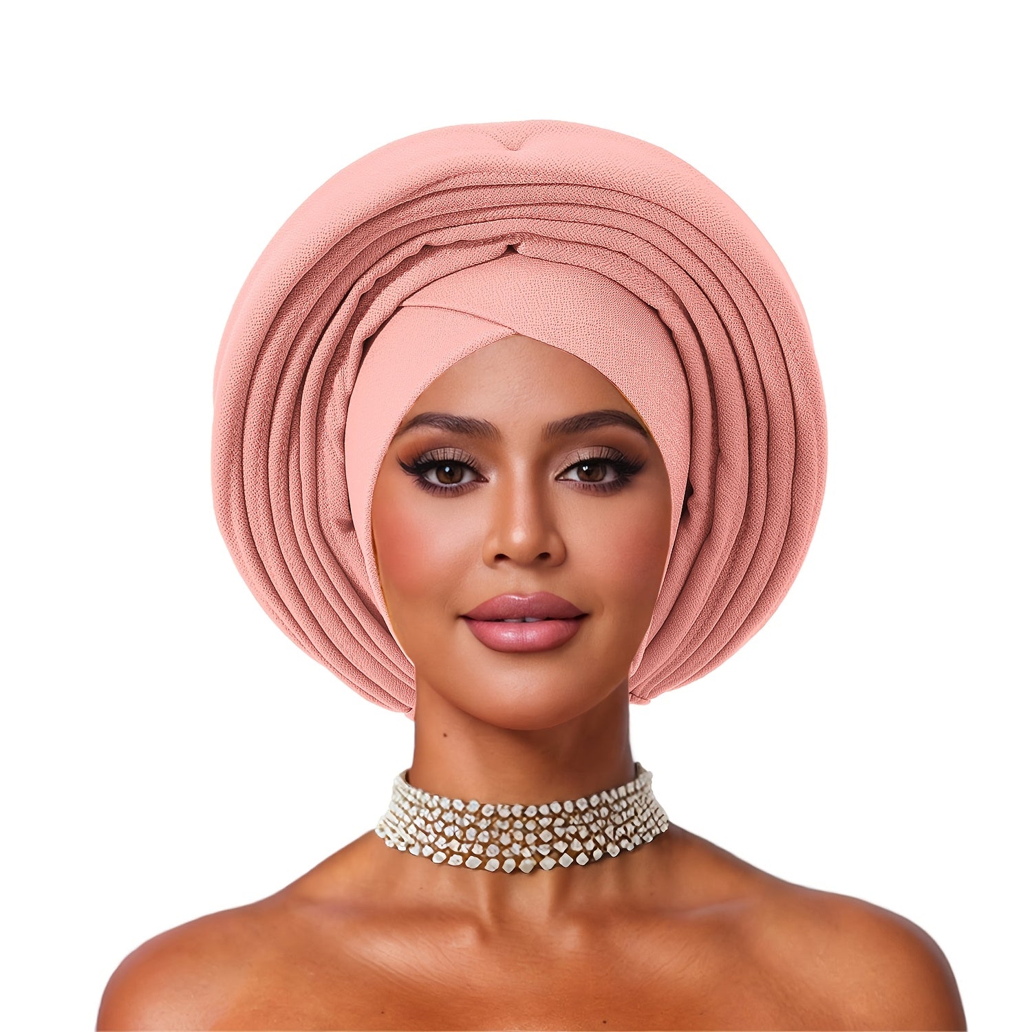 2pcs Cross Hair Turban+multi-layer Decorative Tie Set, African Style Headscarf Cap, Women's Party Decorative Headscarf