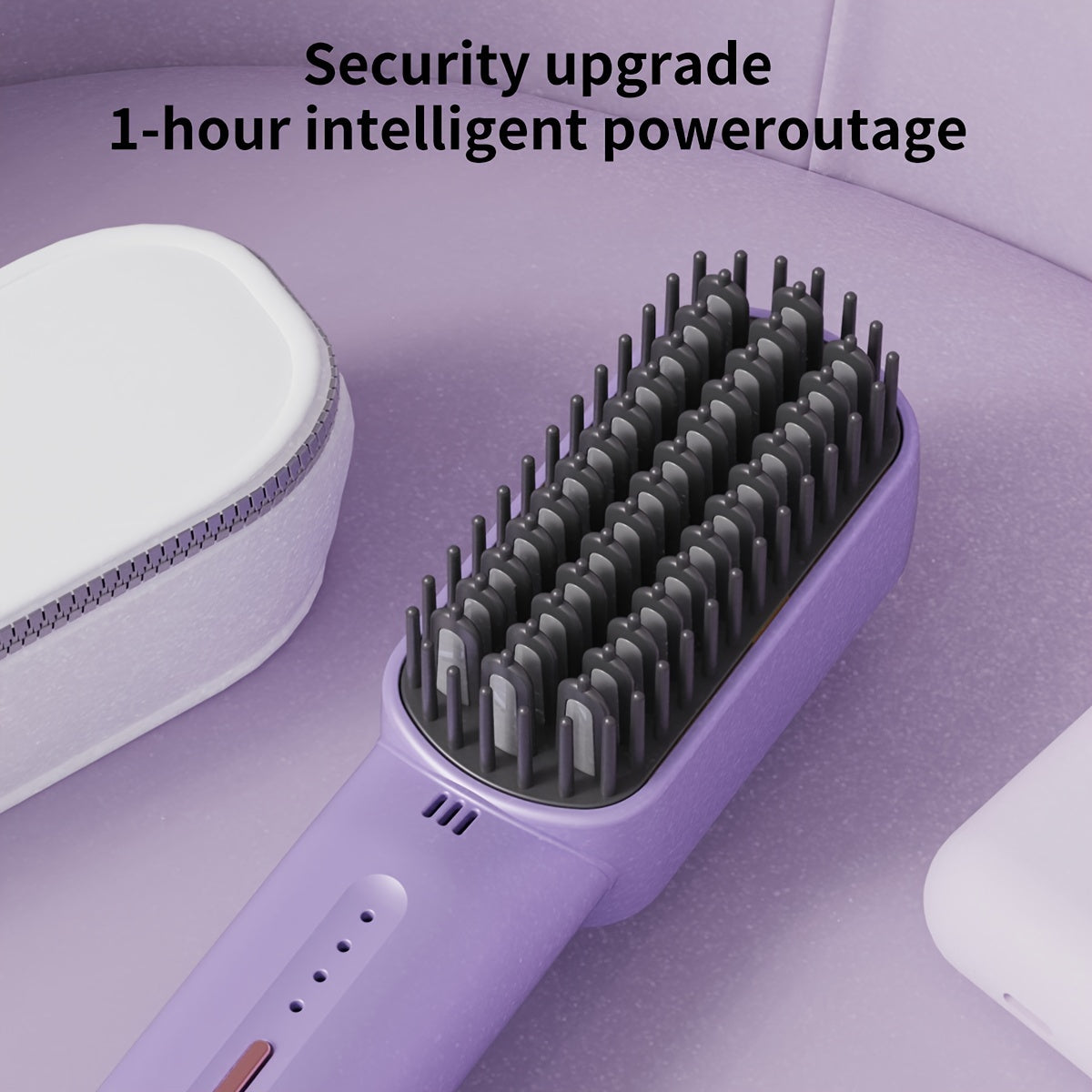 Negative Ion Hair Straightener Brush, 4-Temperature Control, Automatic Shut-Off, Fluffy Volume, Fast Heating, with 59.06-98.43inch Cord, US Plug, for Wet/Dry Hair, 110-130V Power Supply, No Battery Required