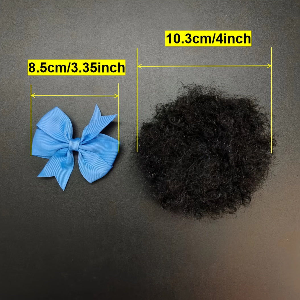 set 1pc/2pcs hair buns 4inch small size adorable hair buns with colorful hair bows hair extension party hair styling with bows hair buns with bows adorable hair with elastic hairties