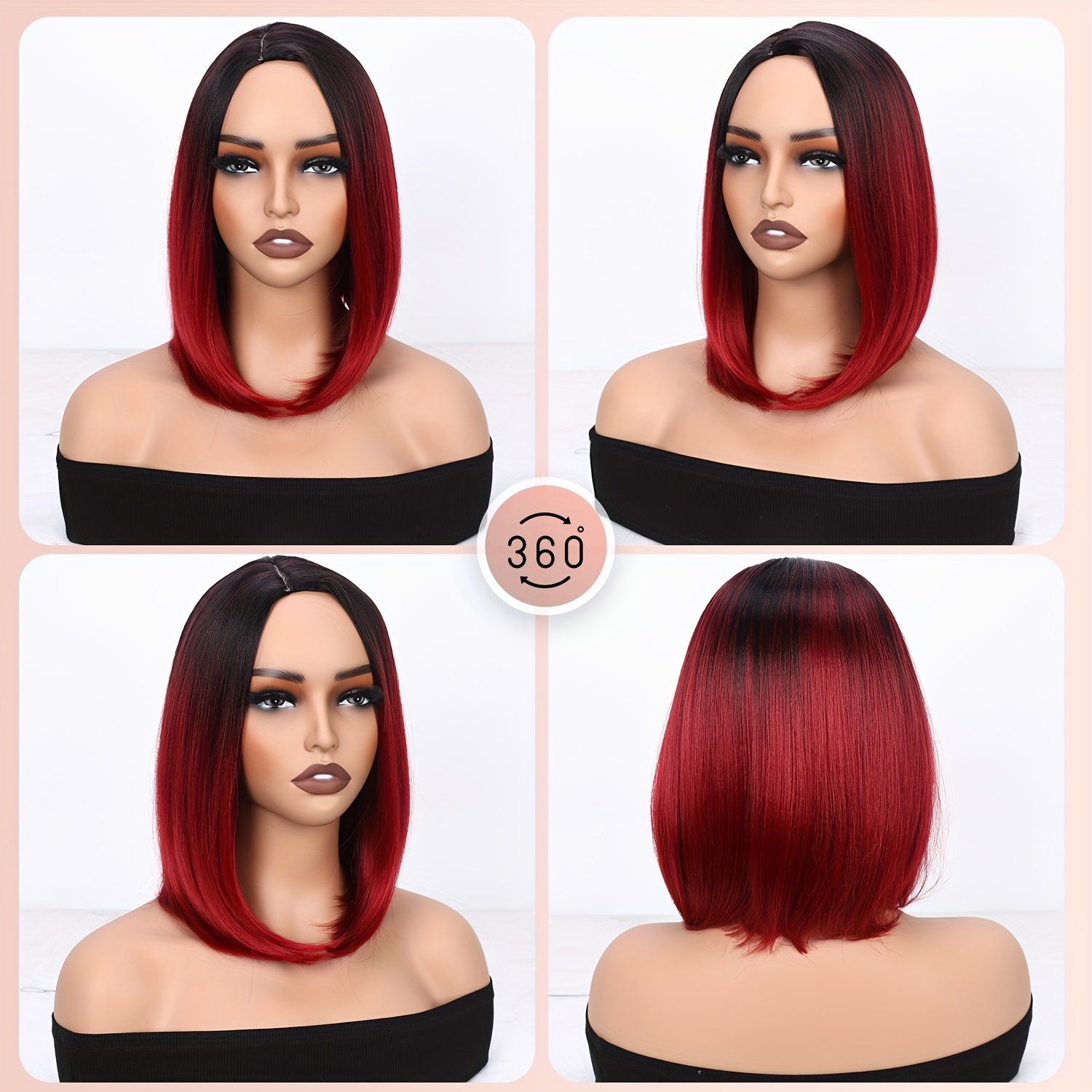 Short Bob Straight Synthetic Ombre Wig