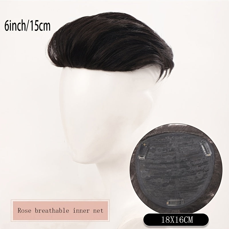 Men's Hair Wig Durable Single Layer Lace Wig Toupee Topper