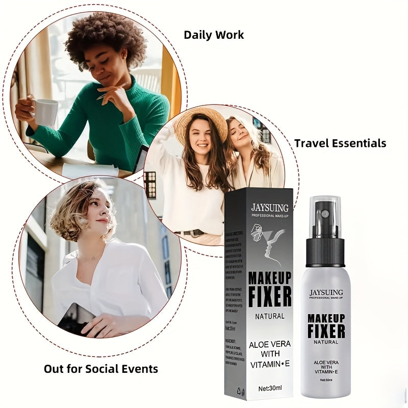 JAYSUING Makeup Fixer Spray - Natural Aloe Vera & Vitamin E, Long-Lasting Matte Finish, Non-Greasy, Suitable for All Skin Types, 1.01oz - Ideal Gift for Women