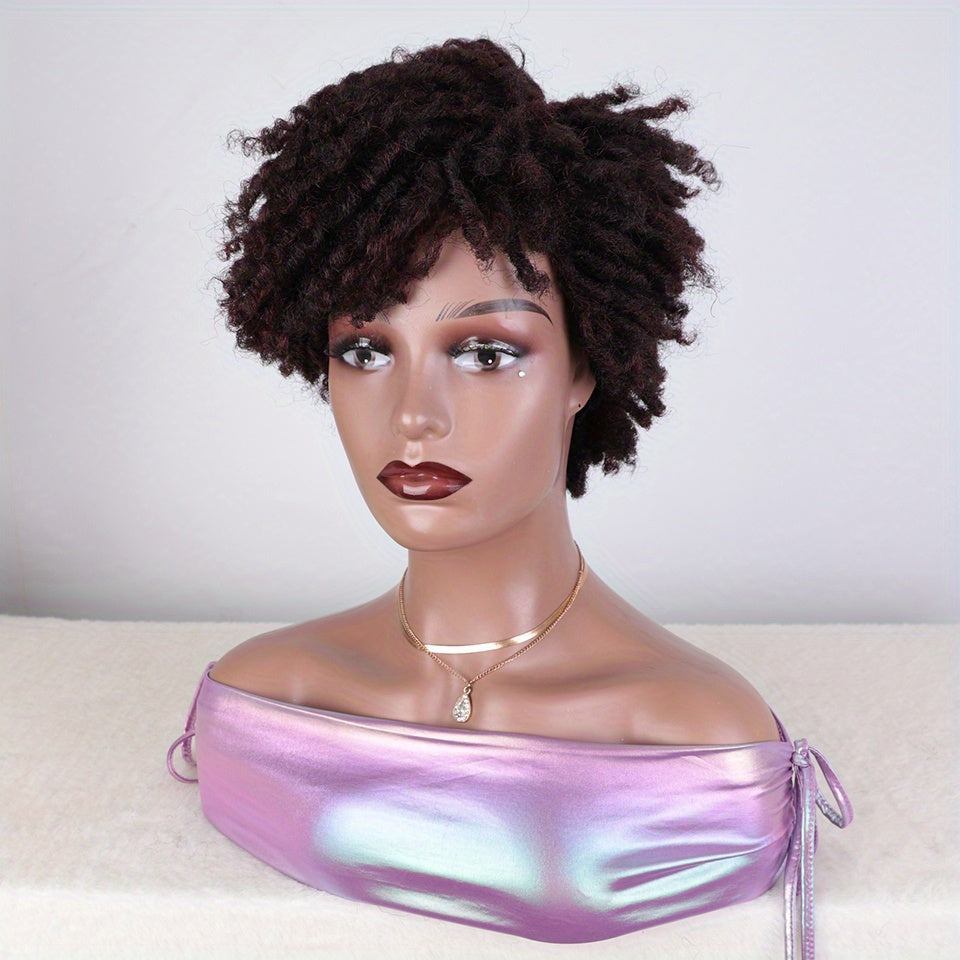 Short Curly Afro Wig - Synthetic Hair Replacement for Women, Bouncy Afro Kinky Curly, Heat Resistant Fiber, Soft, Breathable, and Lightweight Wig for Daily Wear