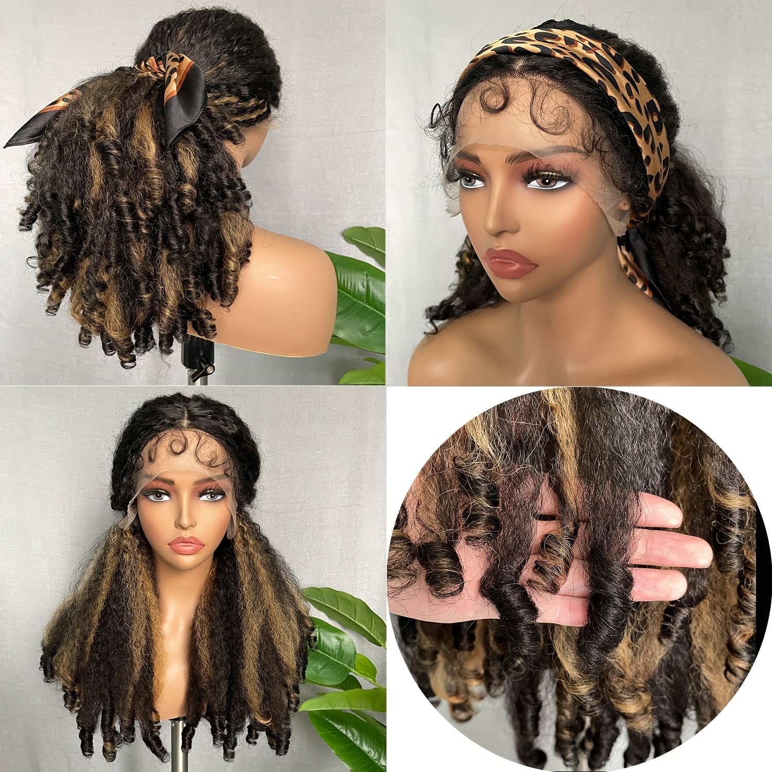 Afro Curly Kinky Front Lace Wig for Women, Brown, 22.0inch, High Temperature Fiber, 150% Density, 13*4*1 Lace Area, Transparent Lace Front T-Part, Versatile Curly Ends, Basic Style