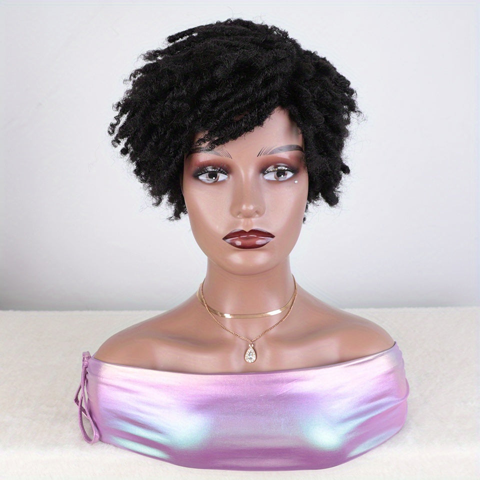 Short Curly Afro Wig - Synthetic Hair Replacement for Women, Bouncy Afro Kinky Curly, Heat Resistant Fiber, Soft, Breathable, and Lightweight Wig for Daily Wear