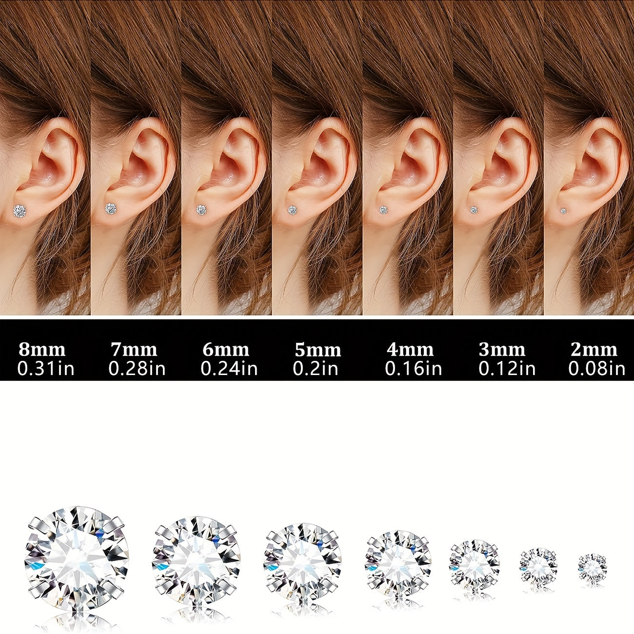 7 Pairs Stud Earrings With Flat Back Nap Earrings