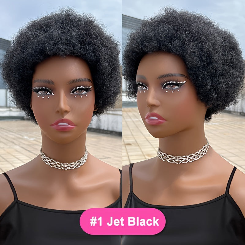 Elegant Afro Puff Wig for Women - 150% Density Brazilian Remy Human Hair