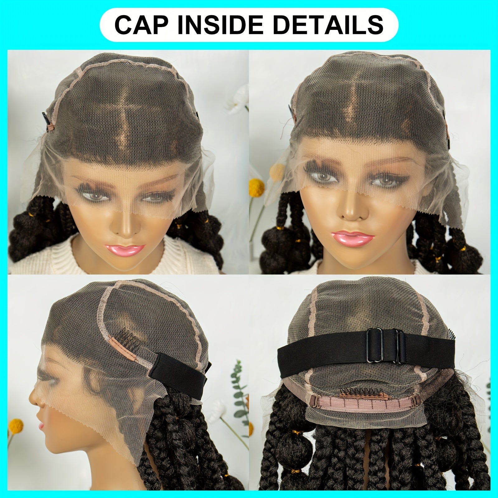 Full Lace Bubble Braids Wig - 180% Density, Heat Resistant Synthetic Fiber