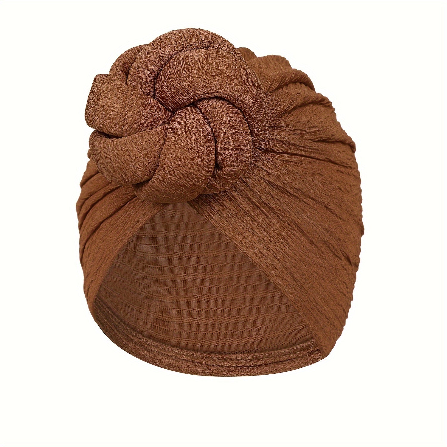 Women's Turbans Solid Color Handmade Floral Knot On The Forehead, African Fashion Chemotherapy Hat, Casual, Comfortable, Breathable, High-end Daily Headscarf Hat