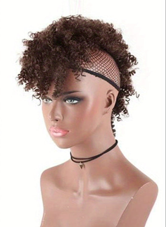 Mohawk Wig Afro Curly Mohawk Ponytails