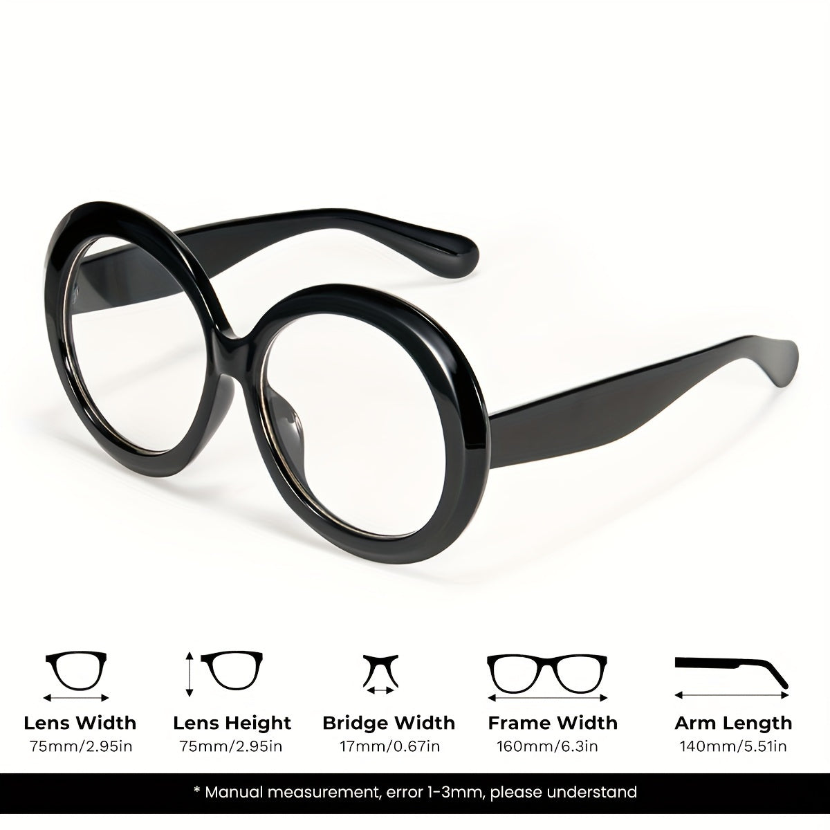 5 Pairs Trendy Clear Lens Glasses for Women