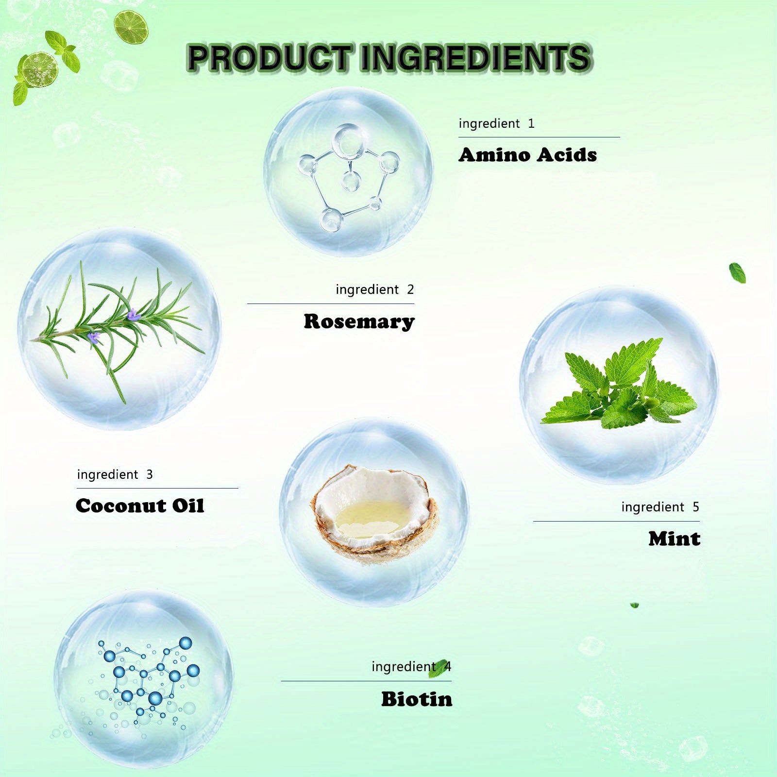 4pcs Rosemary Mint Shampoo, 2-in-1 Hair Care