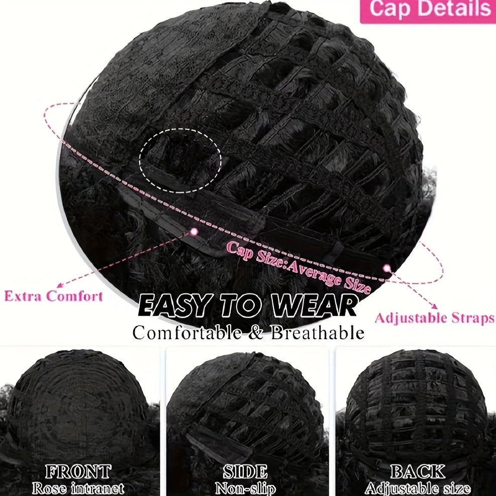 Women's Synthetic Mullet Wig, Curly Wave Pixie Cut Style