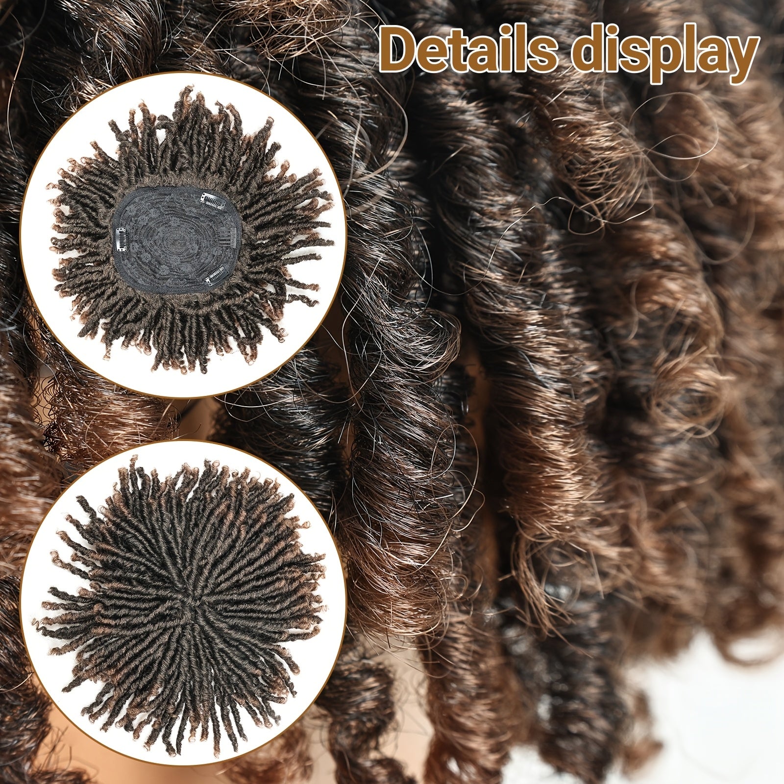 Ombre Brown Short Synthetic Dreadlock Hair Topper