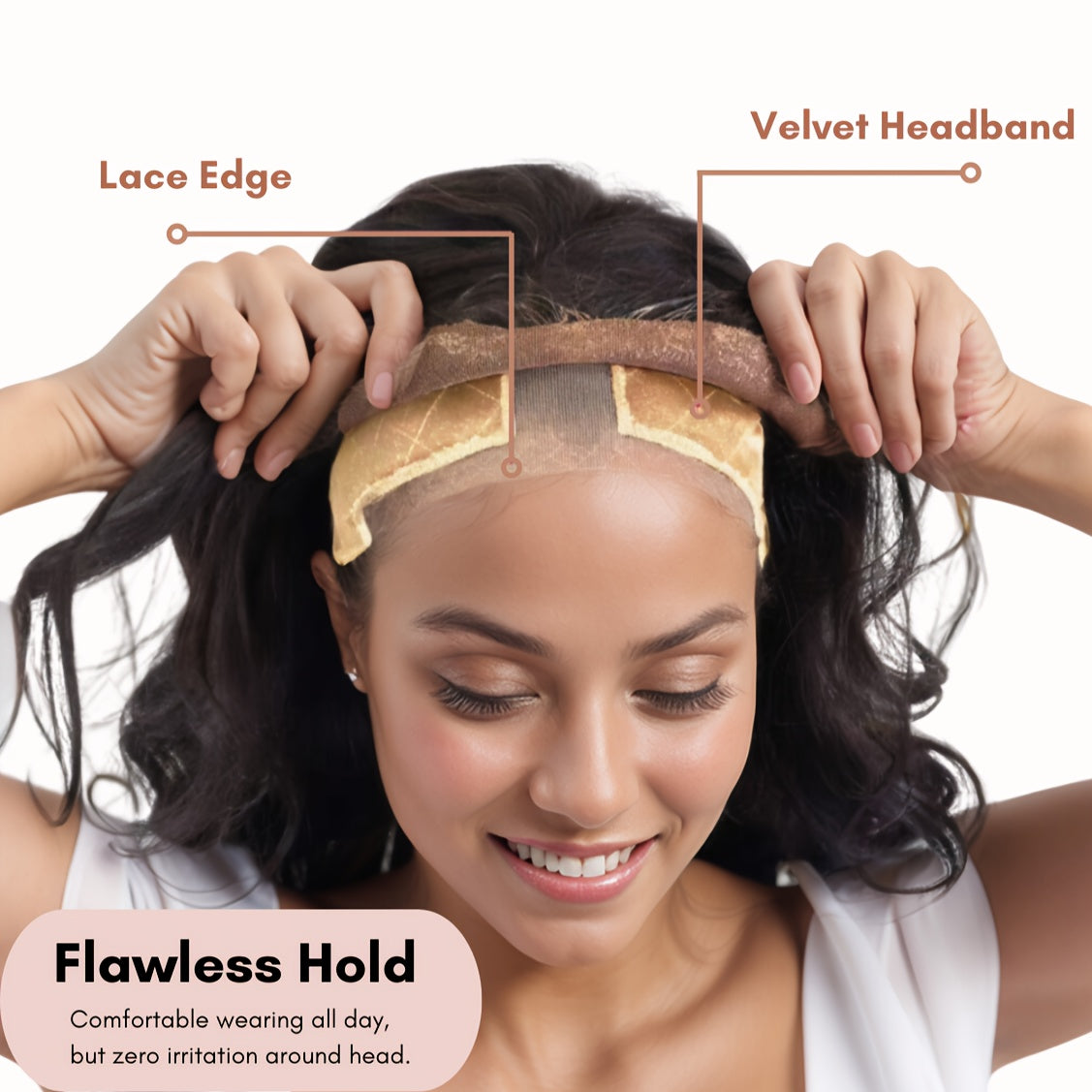 Adjustable Velvet Hairband with Invisible Wigs Strap