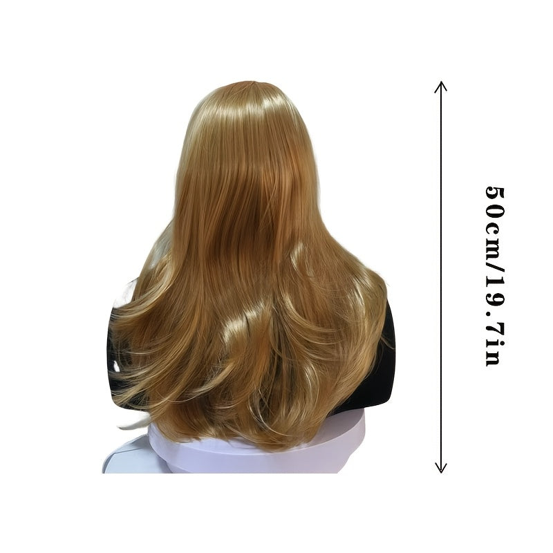 Blonde and Brown Mix  High-Temperature Synthetic  Wig