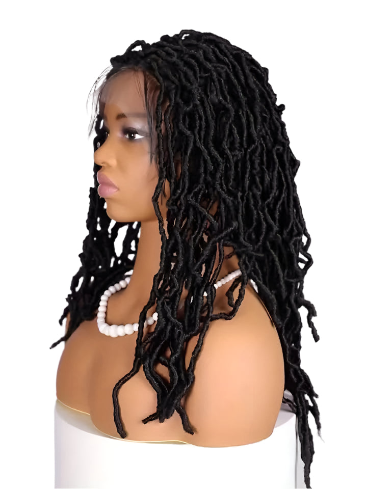 African Style Braids Wig Full Lace Faux Locs synthetic Wig